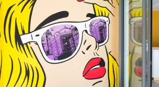 YOTEL London City entrance with special graffiti mural
