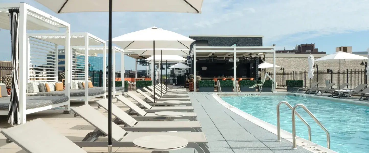 YOTEL Miami rooftop pool and city view