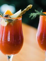 Two bloody mary cocktails