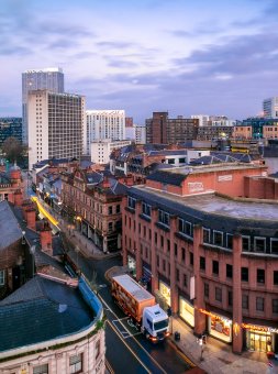 Skyline view of Manchester taken from YOTEL