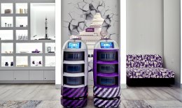 Butler robots in Singapore hotel lobby