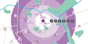 A map of YOTEL London Shoreditch within Bethnal Green, London
