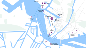 Map showing YOTEL Amsterdam's location in Amsterdam Noord 