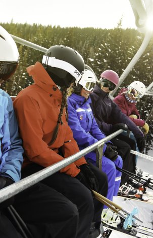 Skiers in a skilift - YOTELPAD Park City, Utah