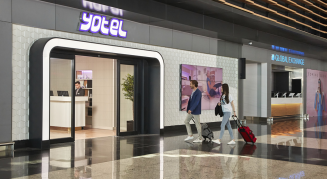 YOTEL Istanbul entrance with guests walking in