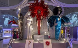 Four mannequins at DIVA exhibition, V&A