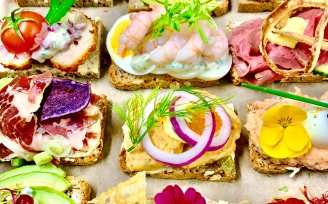 Selection of open sandwiches 