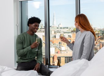 YOTEL London guests in teh cabin