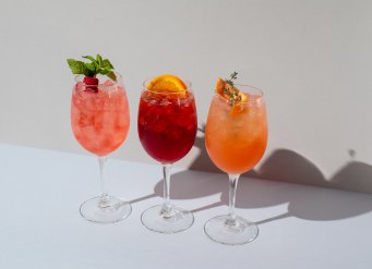 Three wine based cocktails from Komyuniti at YOTEL London