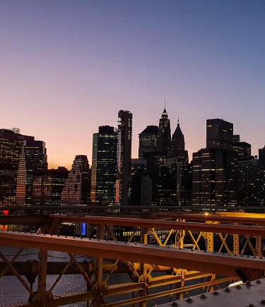 Brookyln Bridge view of New York City