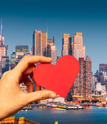 A heart over New York City