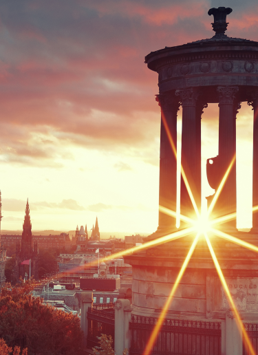 Edinburgh's Calton Hill at sunset