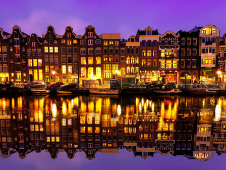 Amsterdam street at night