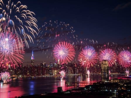 Fireworks over New York City