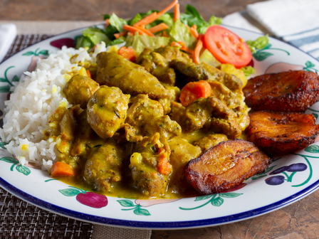 A plate of chicken and rice