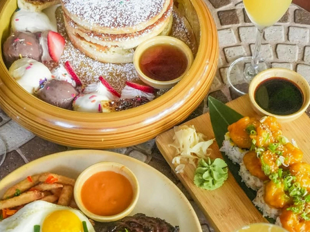 A brunch spread in Miami
