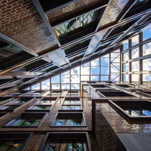 View of sky light in YOTEL London City public space 
