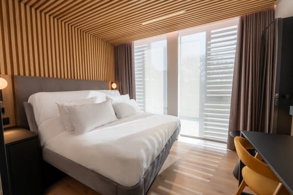 View of bed and window