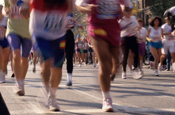 Runners participating in a marathon