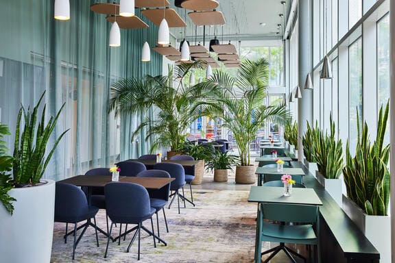 A leafy restaurant in Boston Seaport