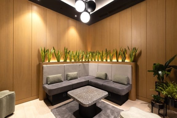 Lounge seating at a hotel