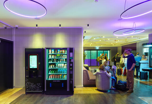 YOTEL Istanbul Airside vending machine next to reception welcome area