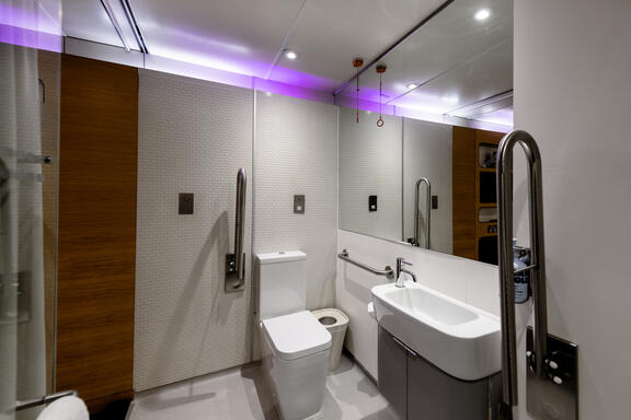YOTEL London Gatwick Hotel room accessible bathroom