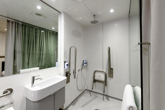 YOTEL London Gatwick Hotel room accessible bathroom