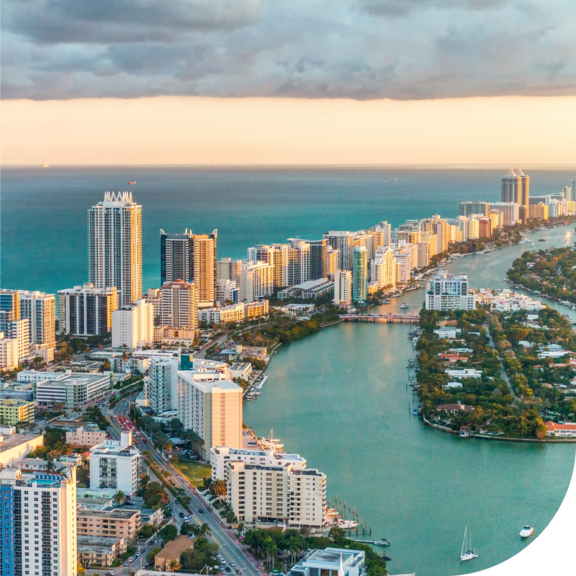 Miami South Beach and Ocean drive
