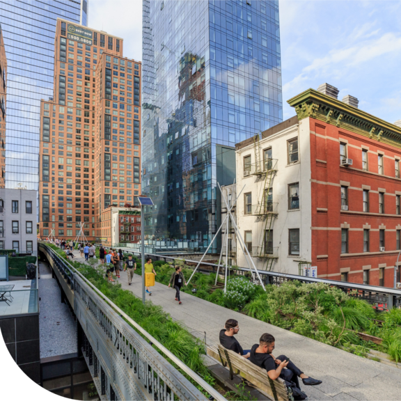 The High Line in New York City on a Sunny Day