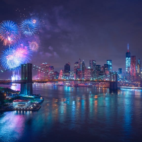 Fireworks over New York City