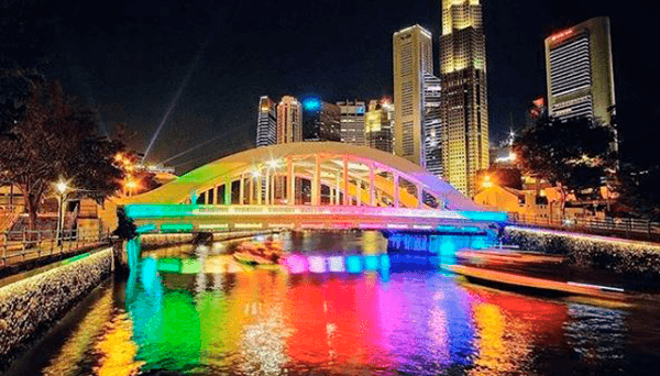 Colourful light installations Singapore