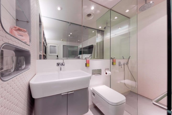 YOTELAIR Paris CDG cabin bathroom