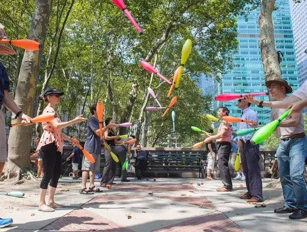 Juggling at Bryant Park, New York
