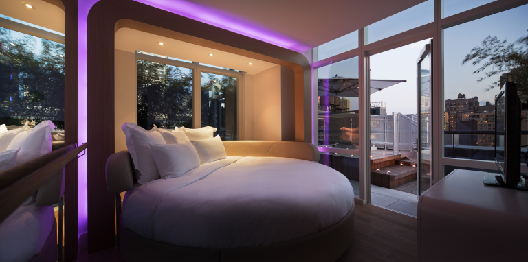 YOTEL New York VIP cbain at night