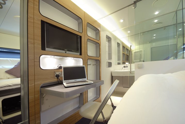 YOTELAIR Premium Cabin with laptop white