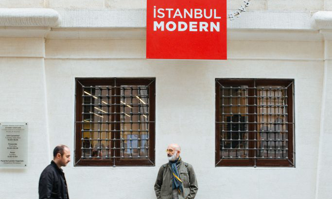 Man stood outside Istanbul modern museum