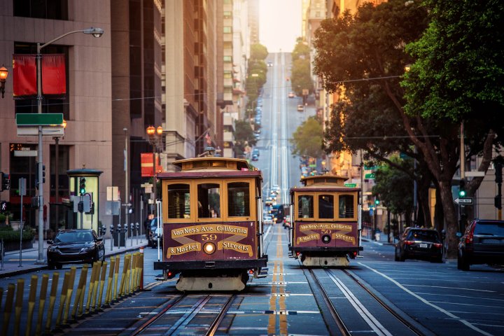 San Francisco cable cars and trams