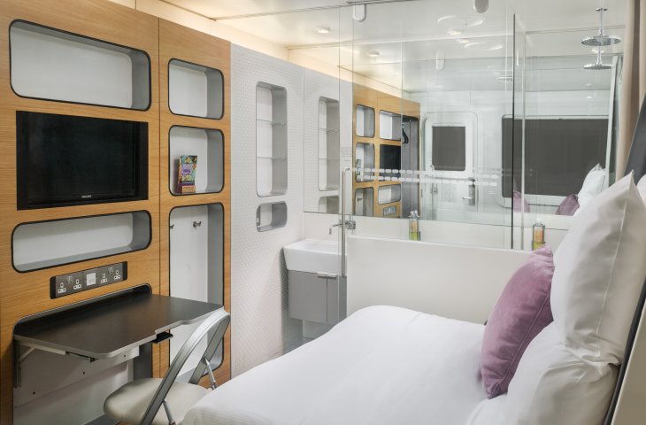 YOTELAIR Premium Cabin with pullout desk