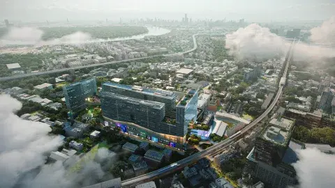 An aerial view of a hotel in Bangkok